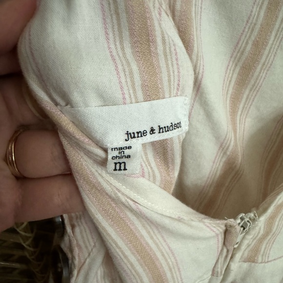 June & Hudson Pink and Tan Striped Jumpsuit (M) - Picture 4 of 4